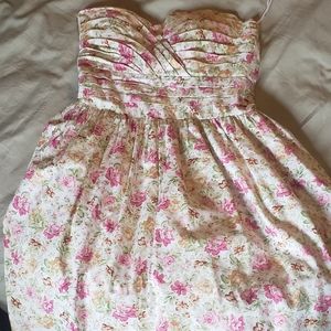 Floral Strapless Dress M